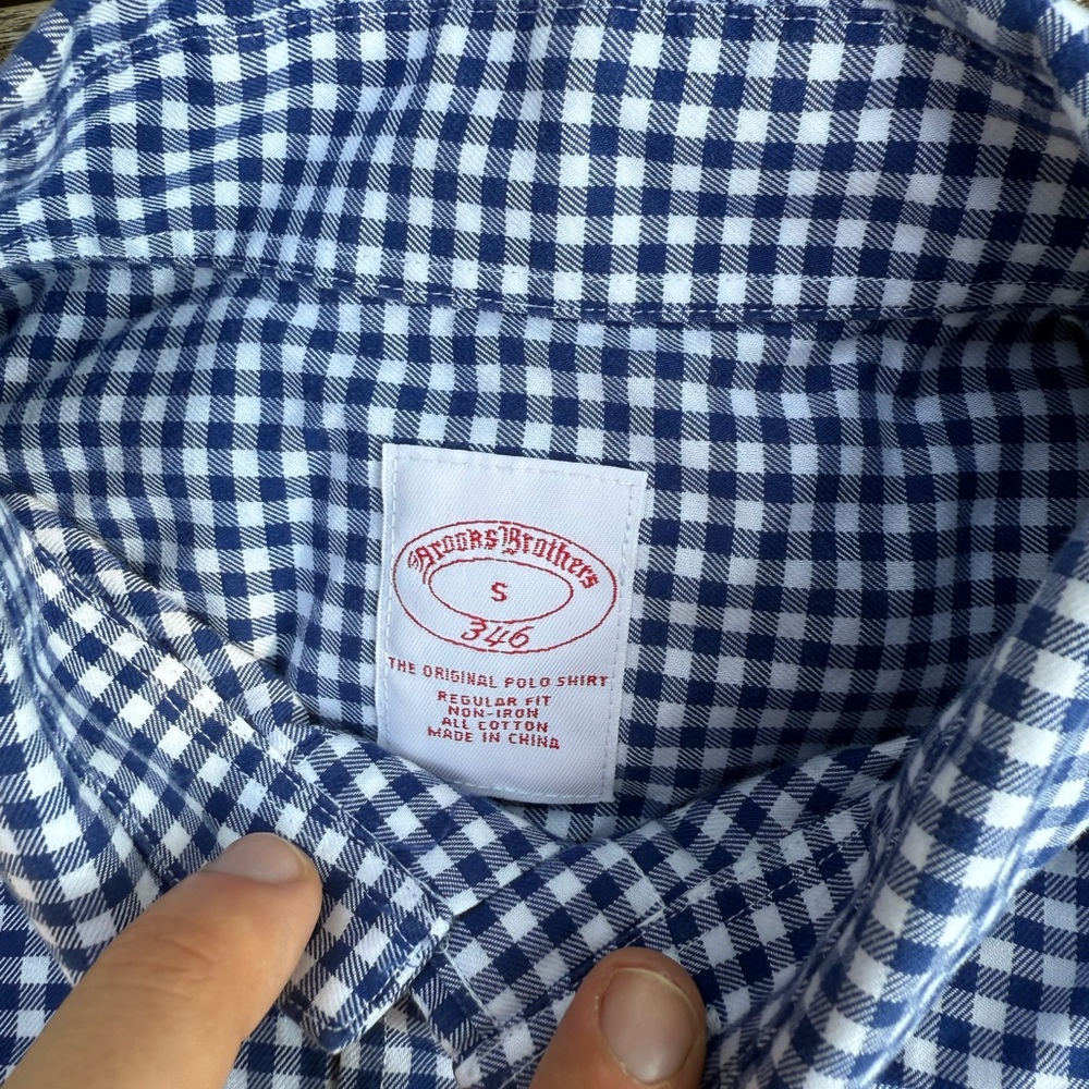 Brooks Brothers Navy Checkered Button Down Shirt - Picture 6 of 6
